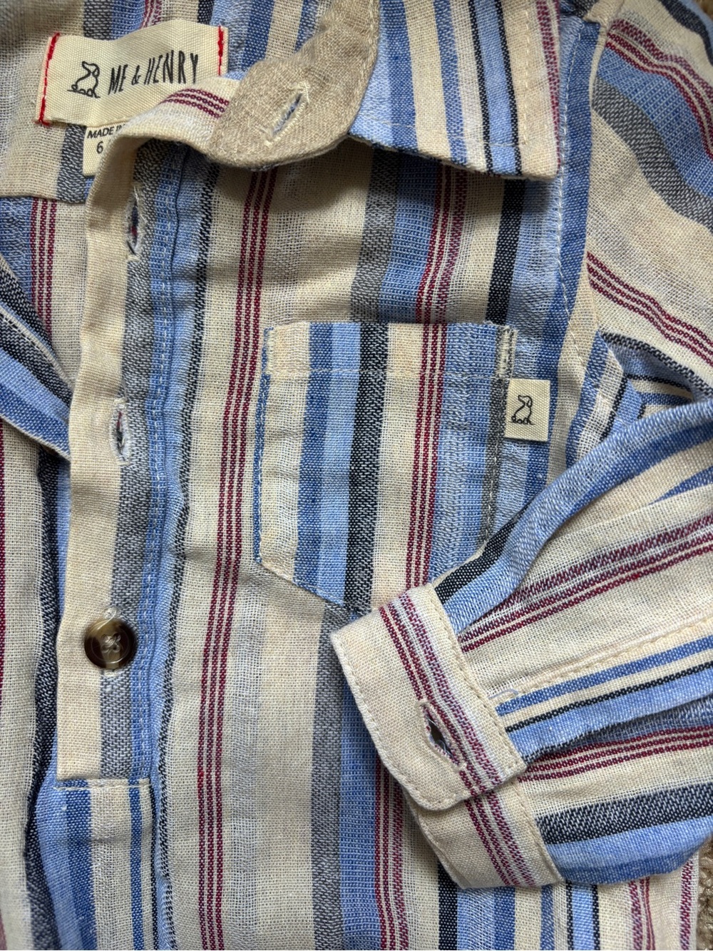 Me & Henry linen onesie